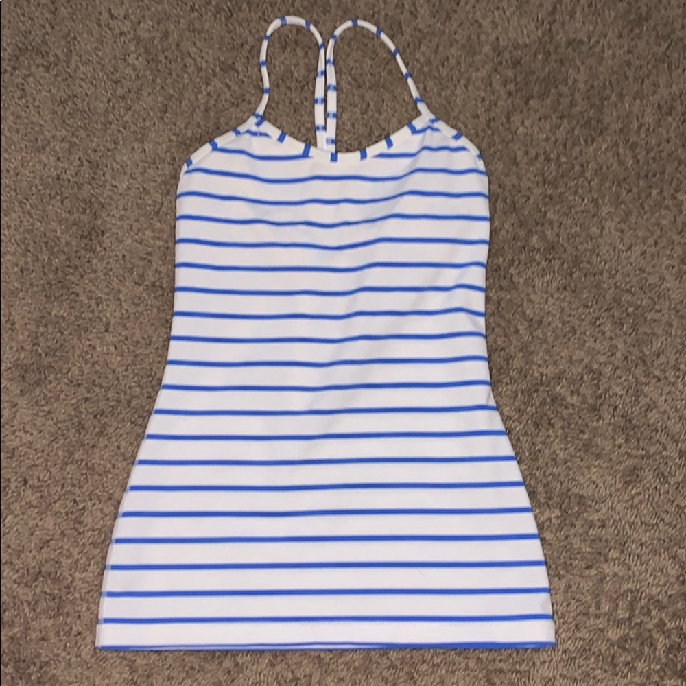 COPY - Blue and white Lululemon tank